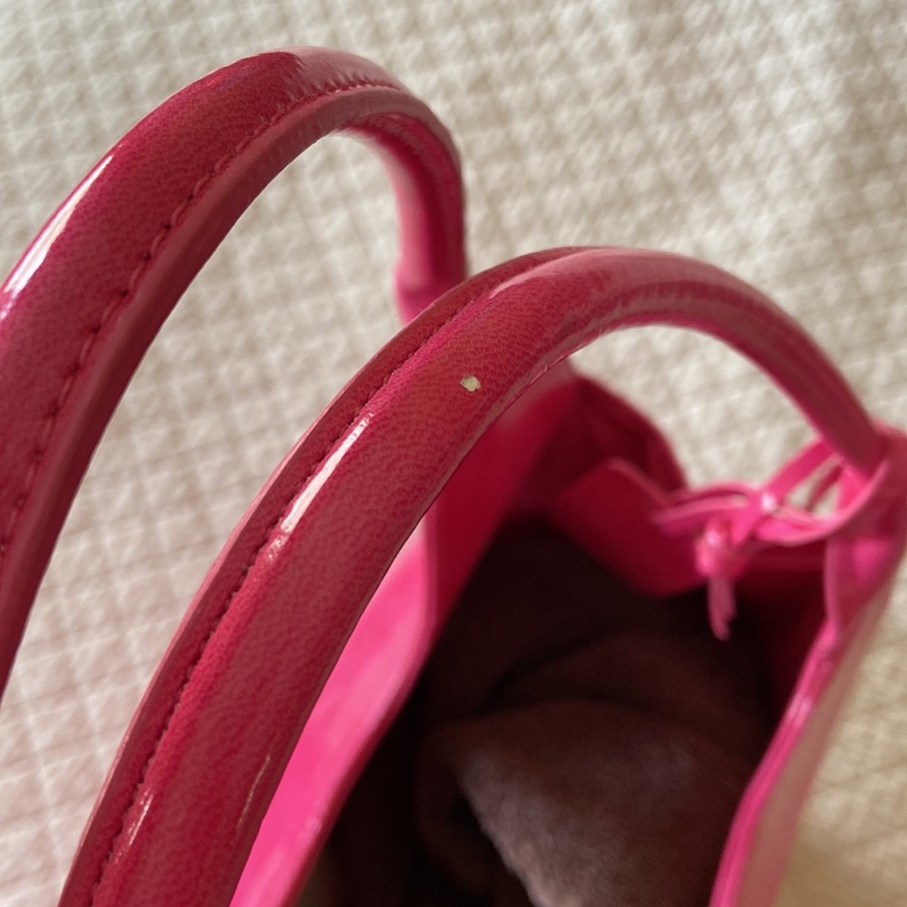 Bubble Gum Faux Patent Leather Neiman Marcus Tote - Picture 4 of 5